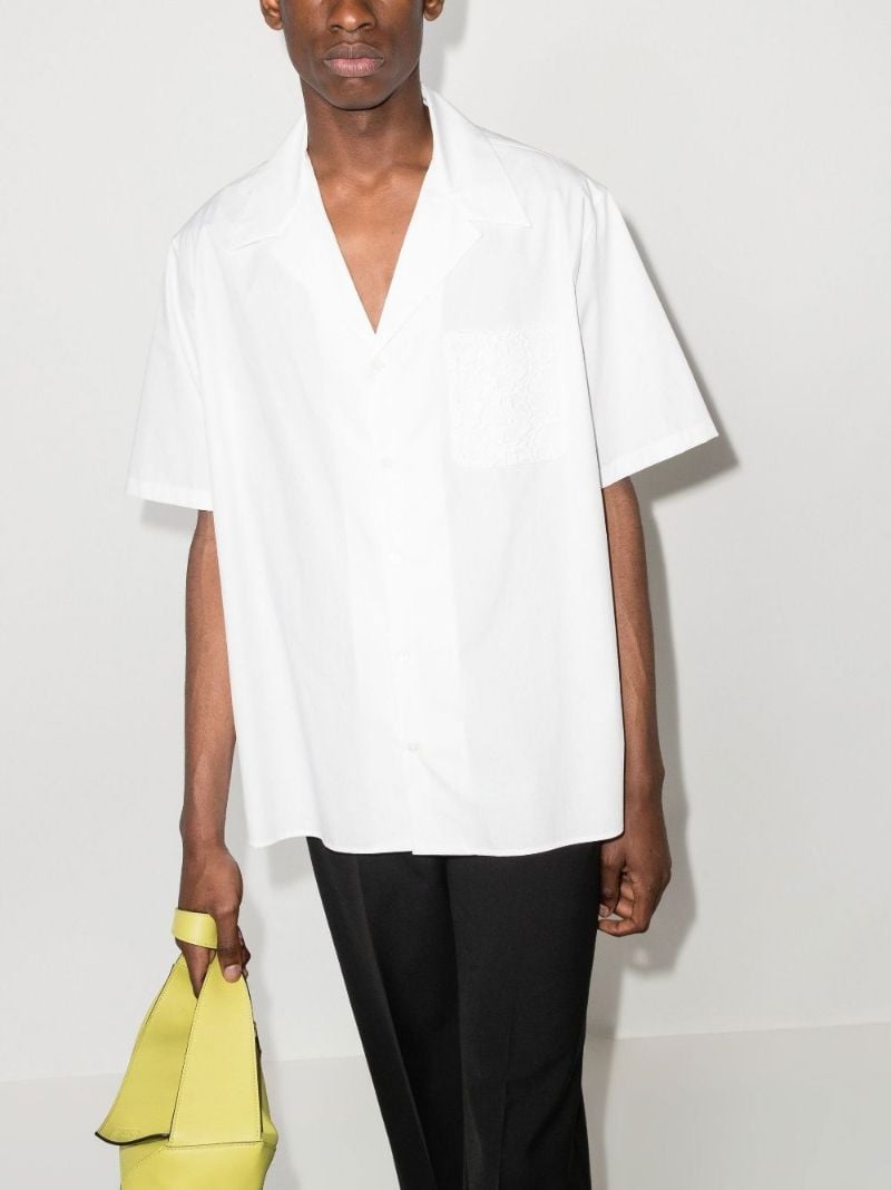 White Logo Print Cotton Shirt