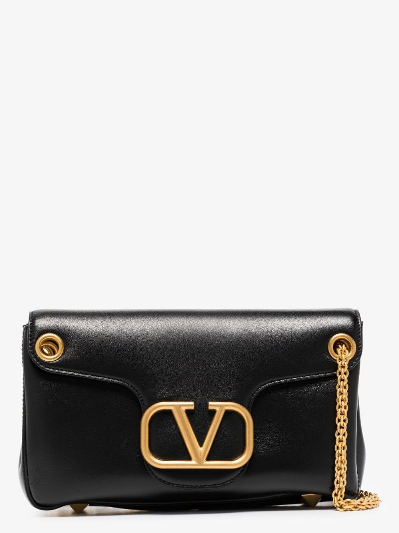 Black Stud Sign Leather Shoulder Bag