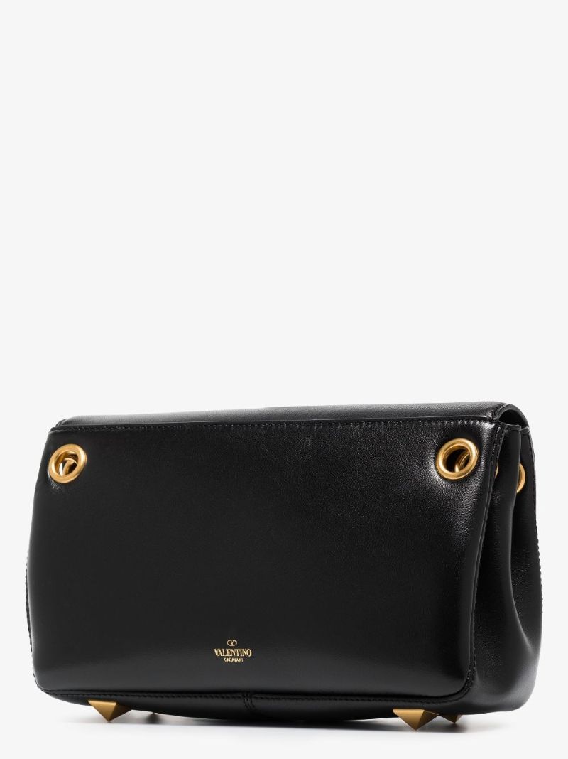 Black Stud Sign Leather Shoulder Bag