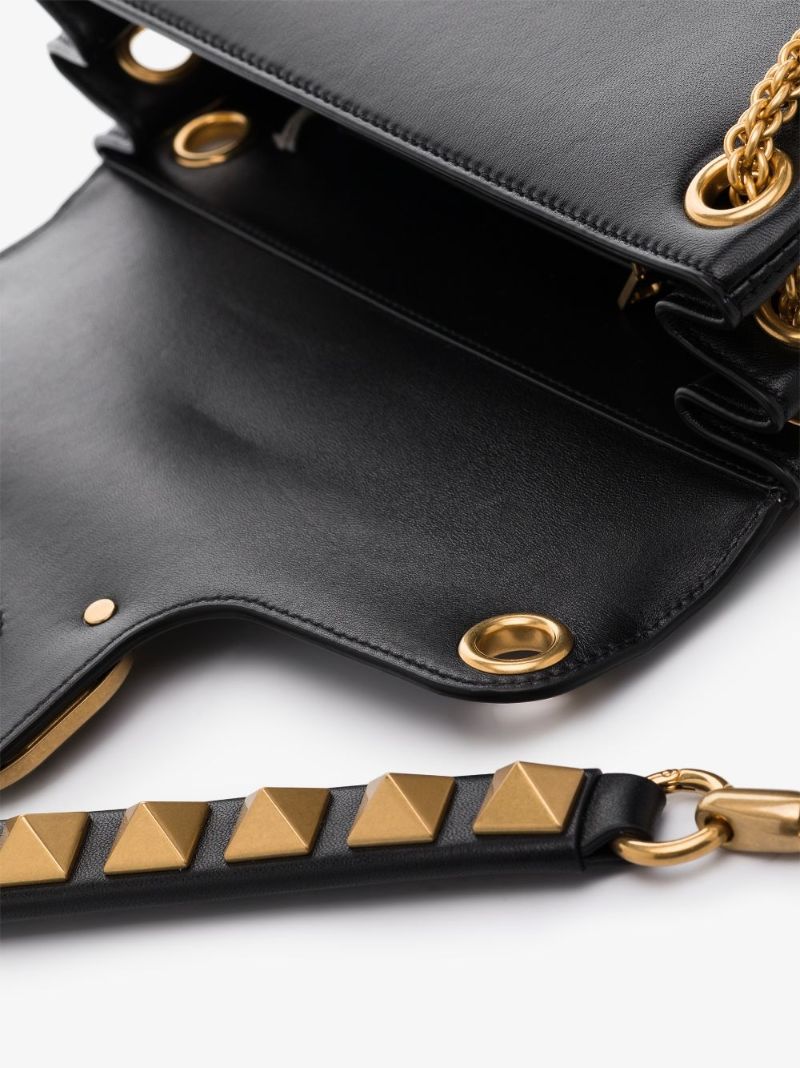 Black Stud Sign Leather Shoulder Bag