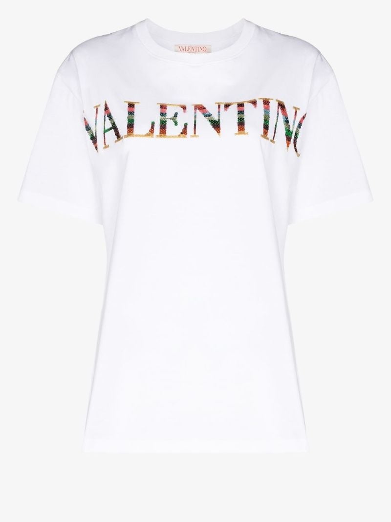 White Logo Cotton T-shirt