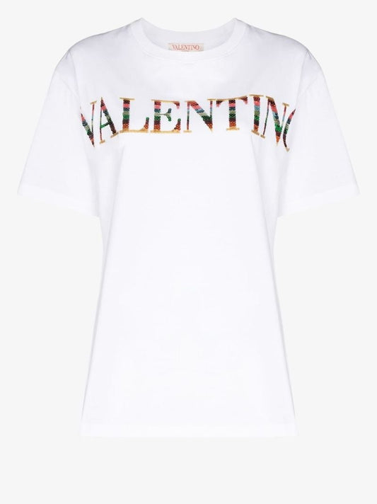 White Logo Cotton T-shirt