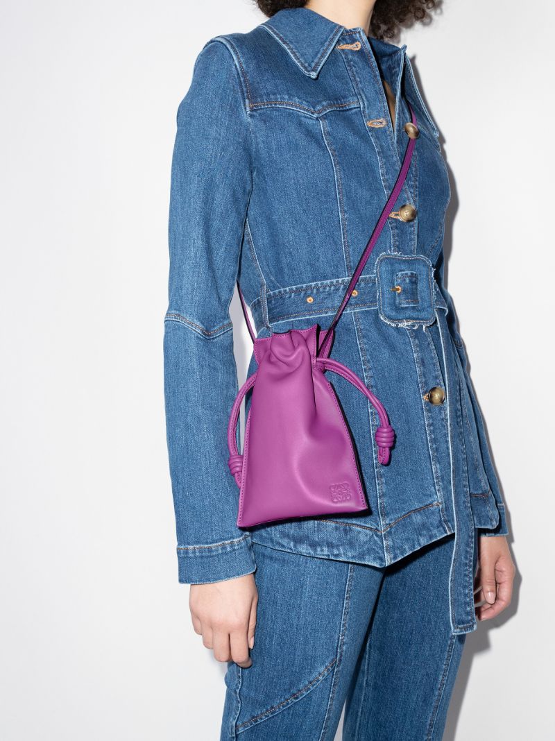 Purple Flamenco Mini Leather Clutch Bag