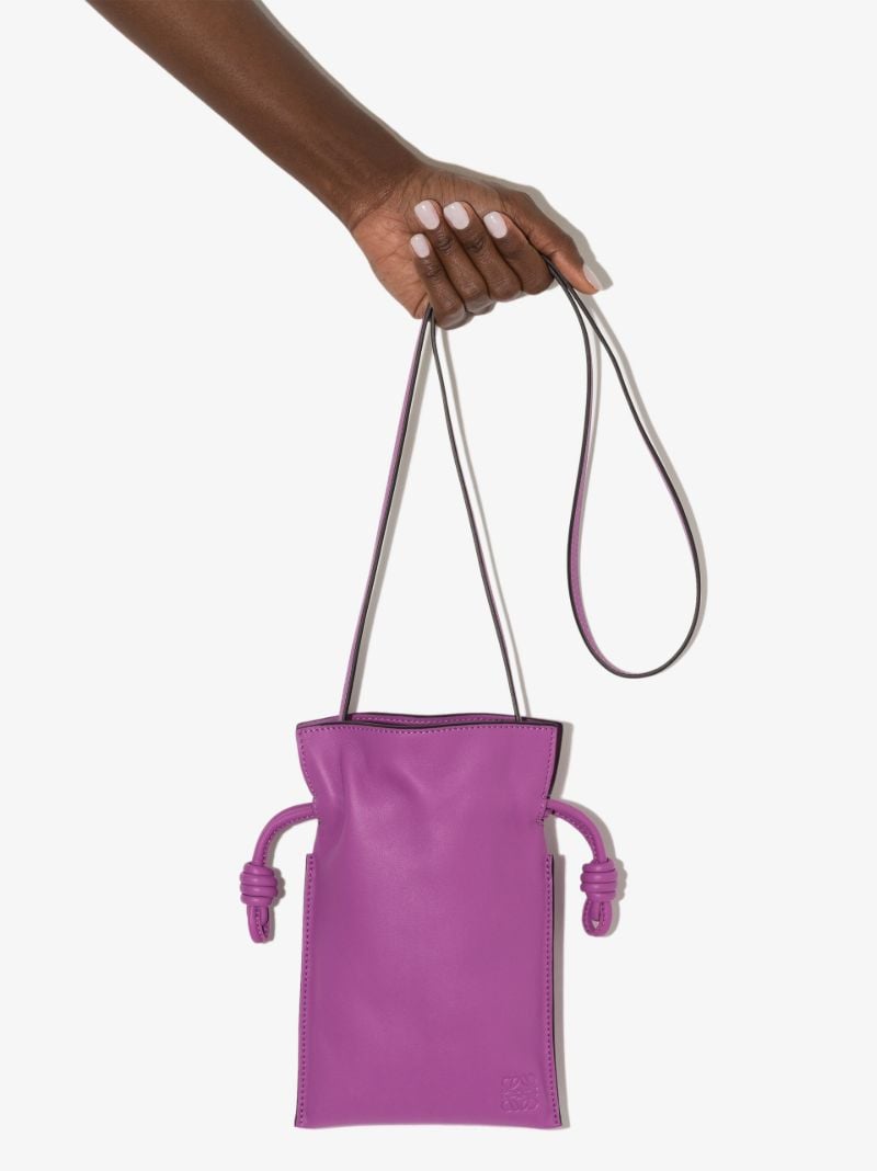 Purple Flamenco Mini Leather Clutch Bag