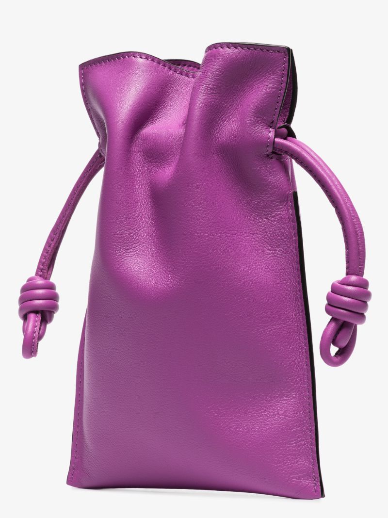 Purple Flamenco Mini Leather Clutch Bag