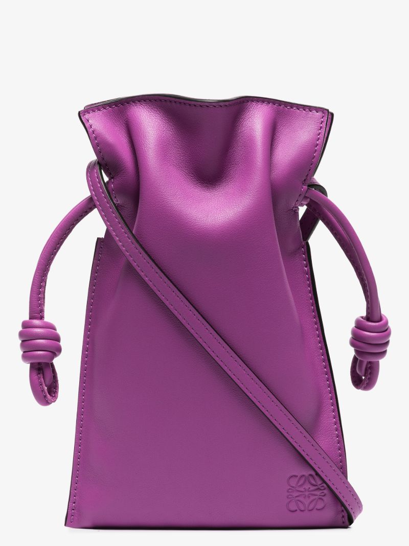 Purple Flamenco Mini Leather Clutch Bag