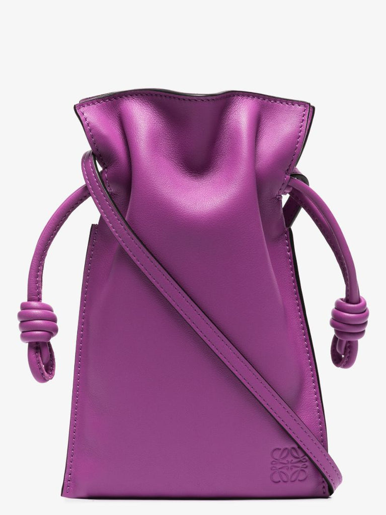 Purple Flamenco Mini Leather Clutch Bag