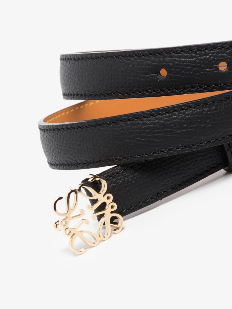 Black Anagram Leather Belt