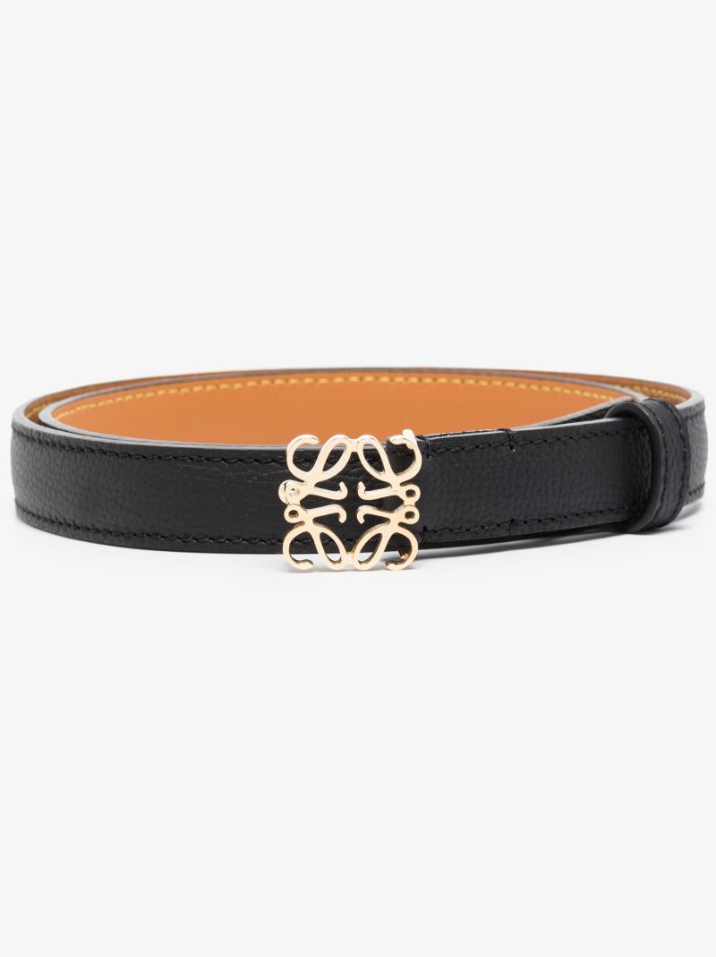 Black Anagram Leather Belt