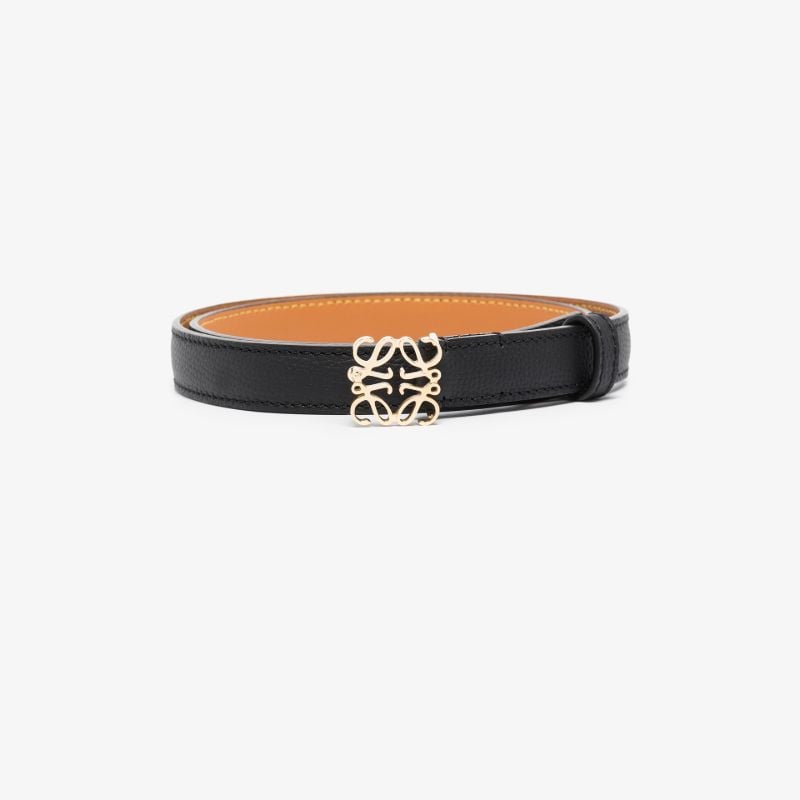 Black Anagram Leather Belt