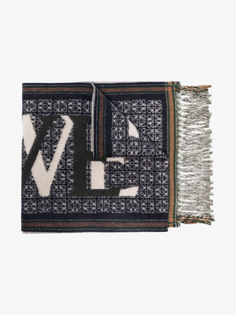 Blue Love Anagram Scarf