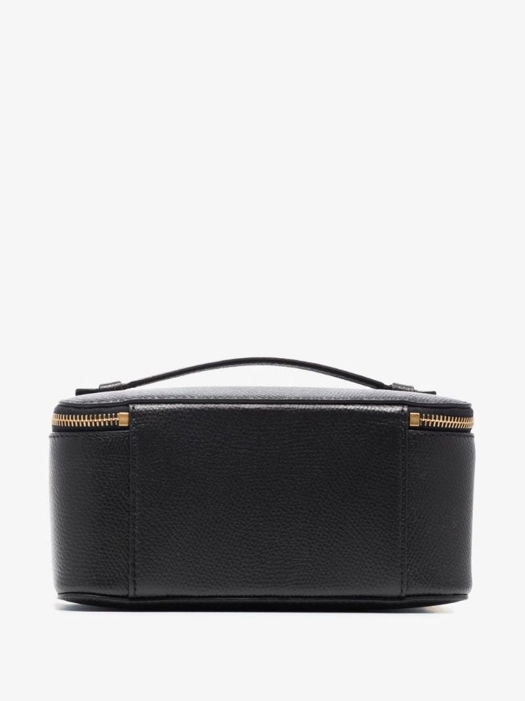 Black Vlogo Signature Leather Cosmetic Case