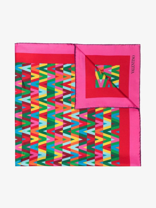 Multicoloured Optical Valentino Archive 1973 Silk Scarf
