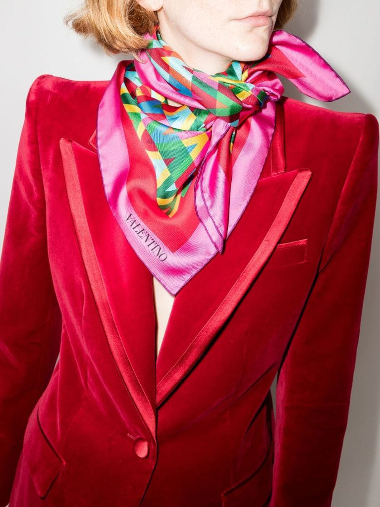 Multicoloured Optical Valentino Archive 1973 Silk Scarf