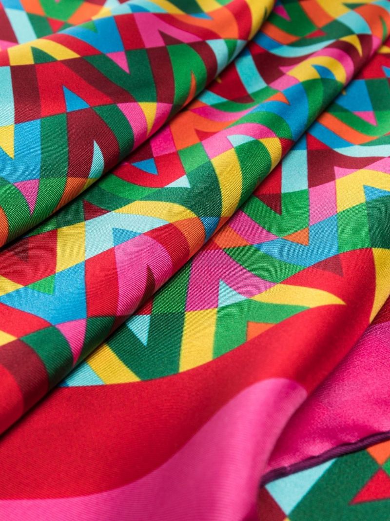 Multicoloured Optical Valentino Archive 1973 Silk Scarf