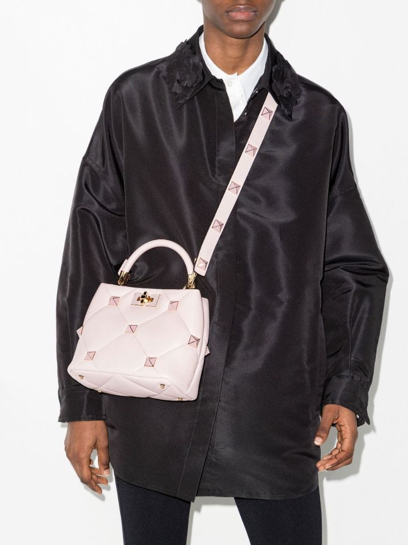 Pink Small Roman Stud the Handle Shoulder Bag