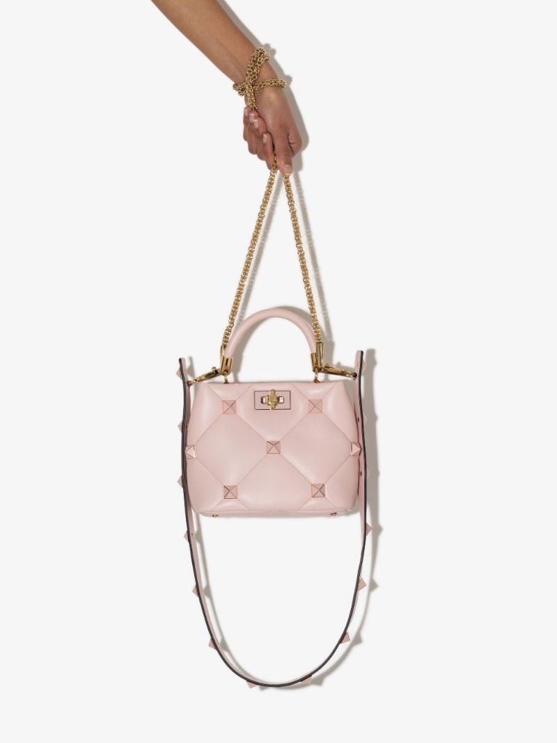 Pink Small Roman Stud the Handle Shoulder Bag