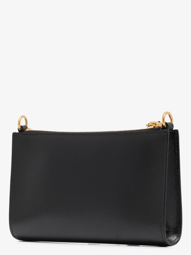 Black Rockstud Leather Chain Wallet