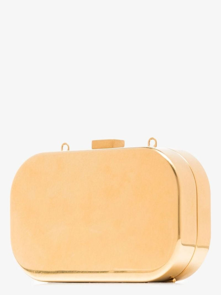 Gold Vlogo Signature Crystal Clutch Bag