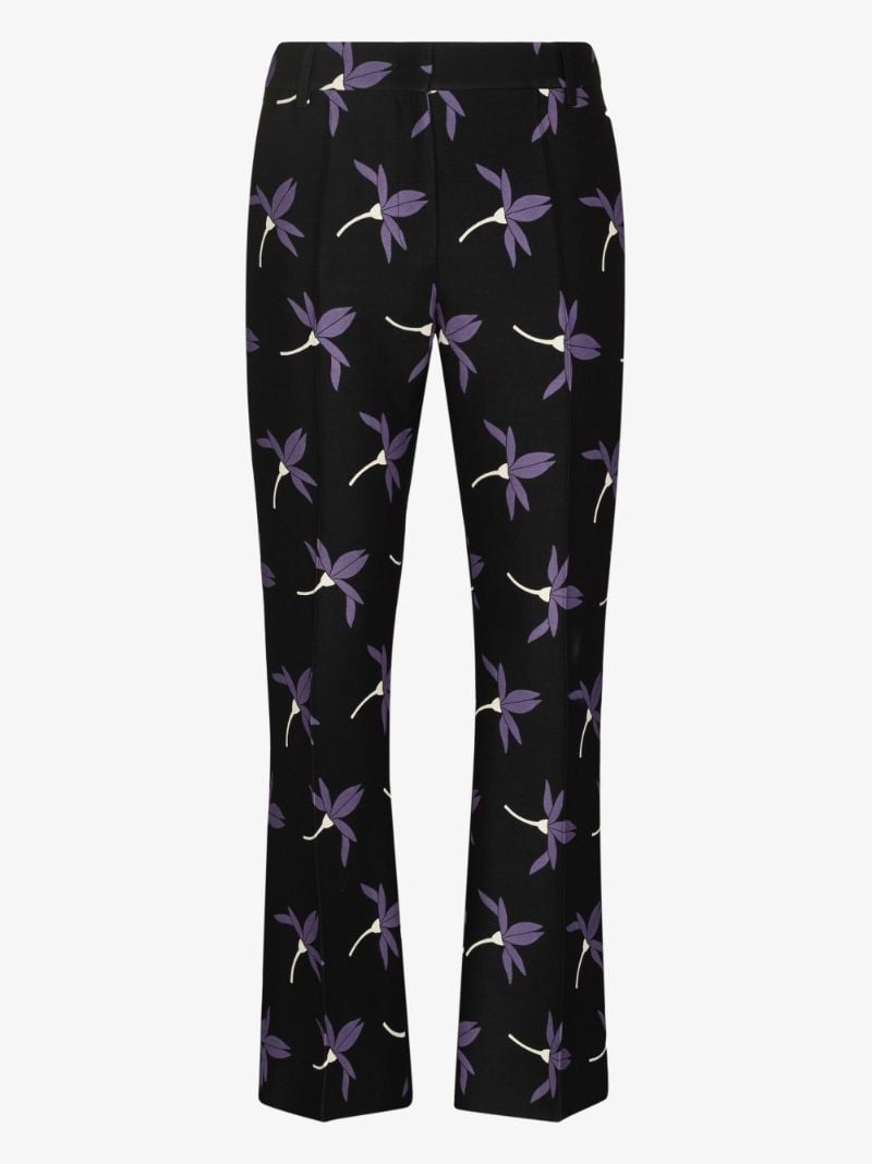 Black Valentino Fairy Flowers CrÃ_x0083_Âªpe Trousers