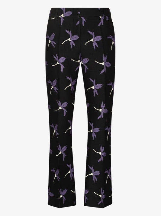 Black Valentino Fairy Flowers CrÃ_x0083_Âªpe Trousers