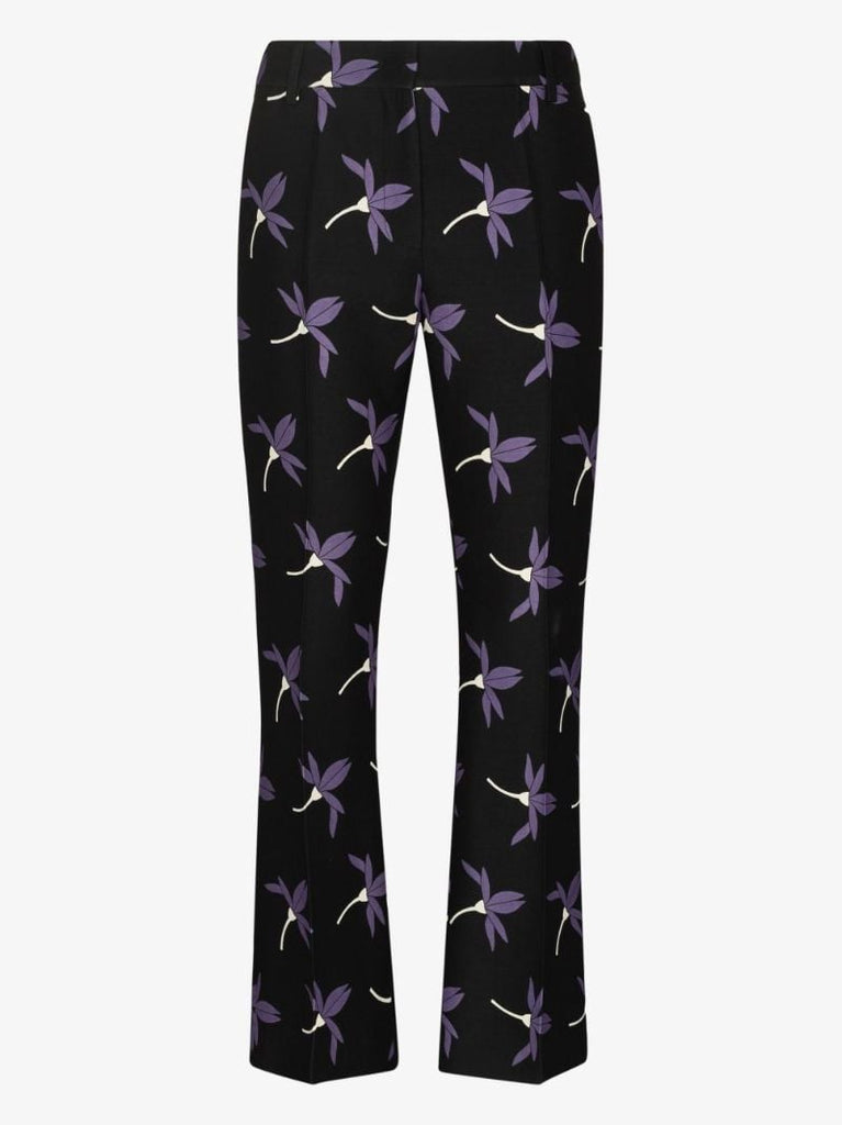 Black Valentino Fairy Flowers CrÃ_x0083_Âªpe Trousers