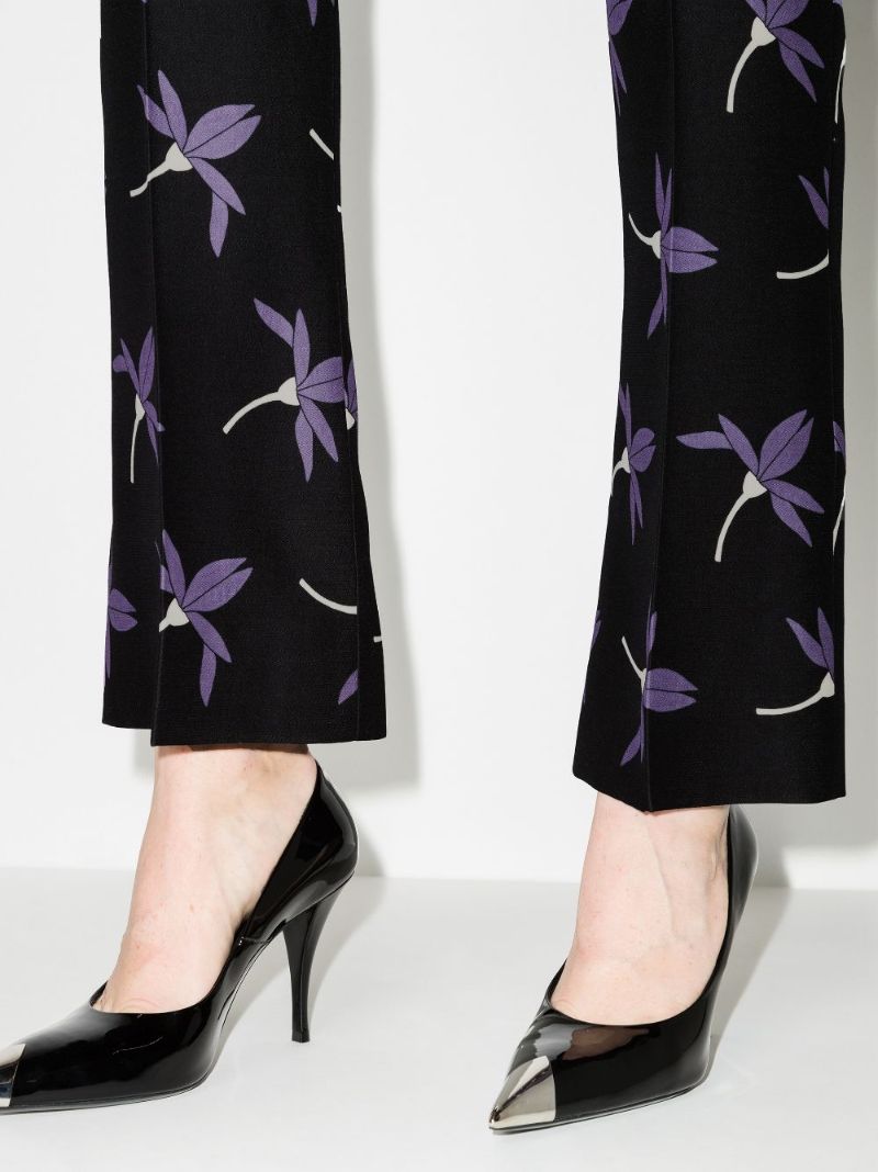 Black Valentino Fairy Flowers CrÃ_x0083_Âªpe Trousers