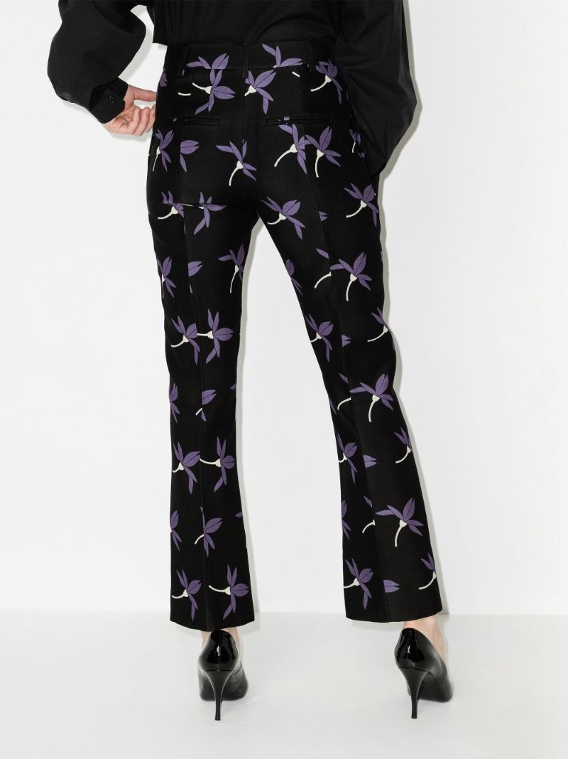 Black Valentino Fairy Flowers CrÃ_x0083_Âªpe Trousers