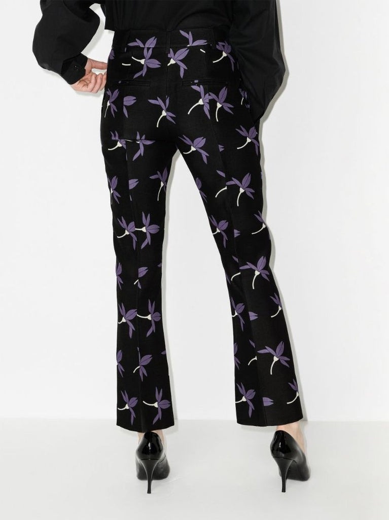 Black Valentino Fairy Flowers CrÃ_x0083_Âªpe Trousers