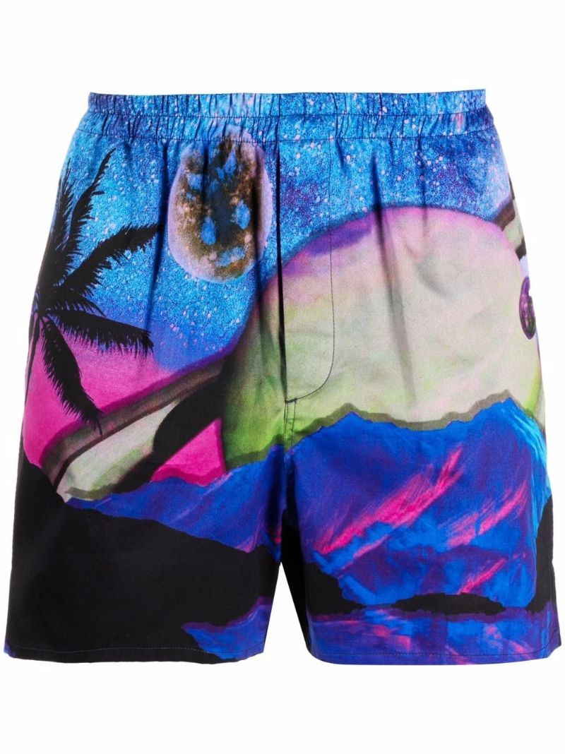 Multicoloured Water Sky Print Shorts
