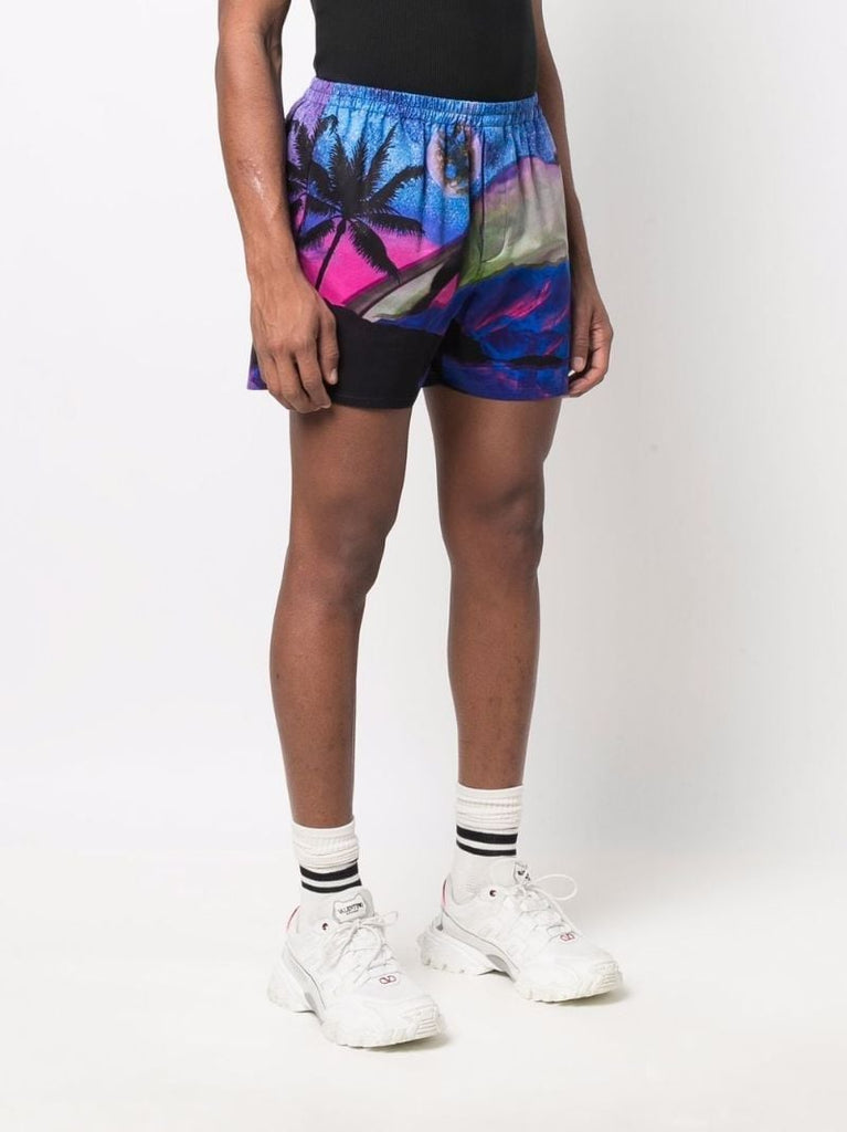 Multicoloured Water Sky Print Shorts