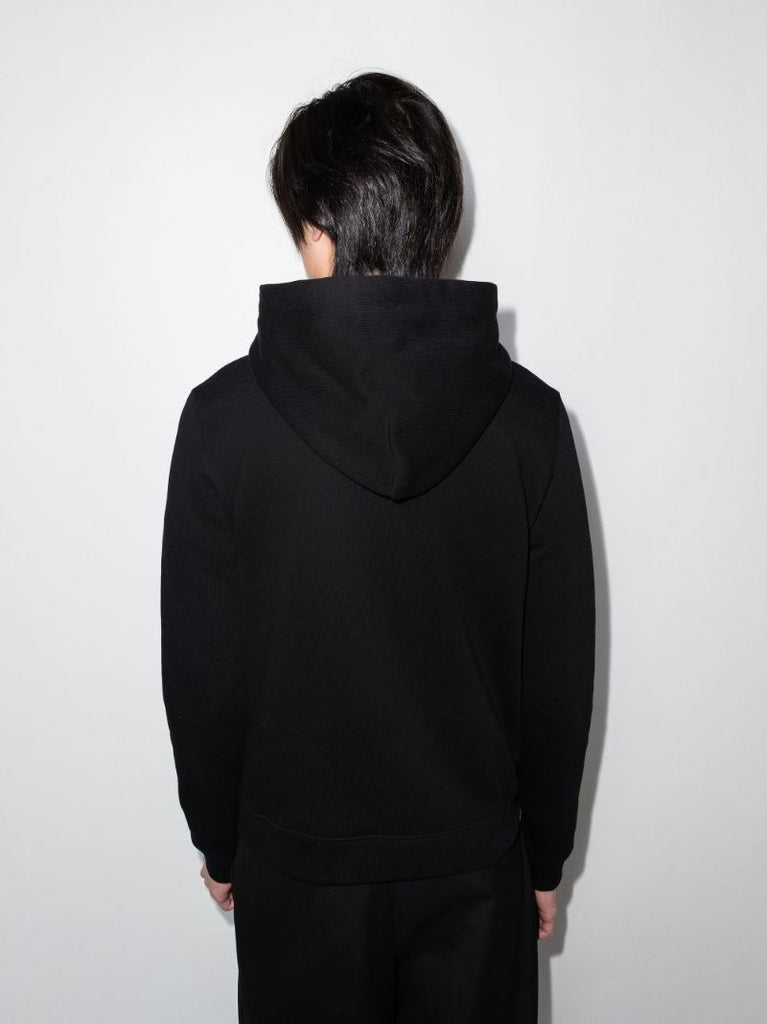 Black Logo Cotton Hoodie