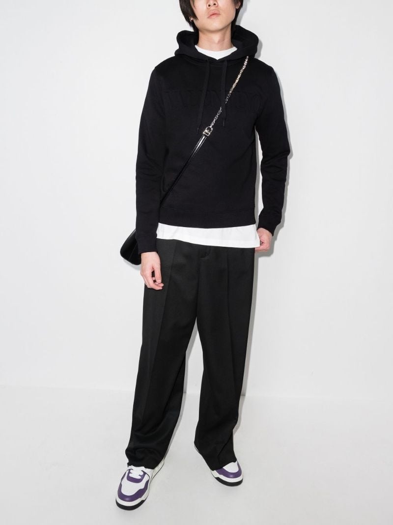 Black Logo Cotton Hoodie