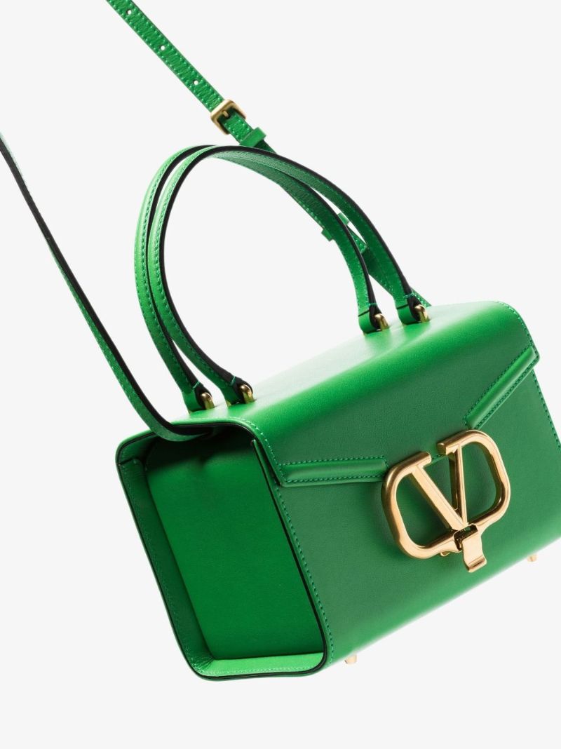 Green Vlogo Leather Box Mini Bag