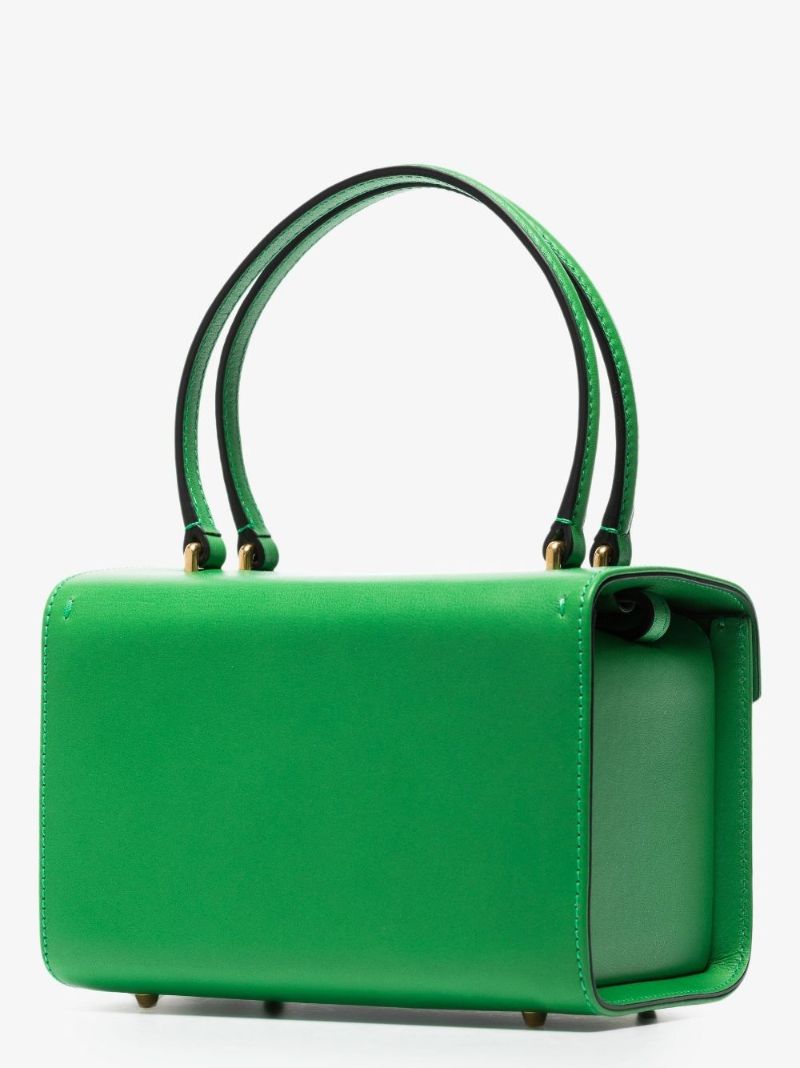 Green Vlogo Leather Box Mini Bag