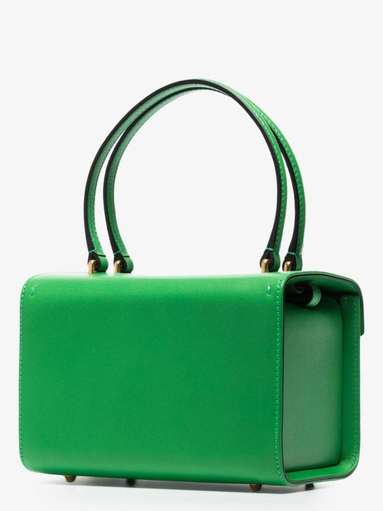 Green Vlogo Leather Box Mini Bag