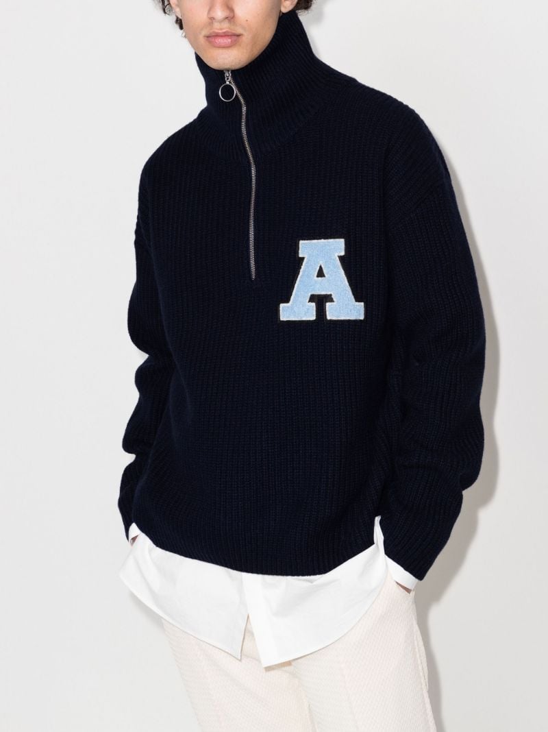 Logo Patch High Neck Sweater