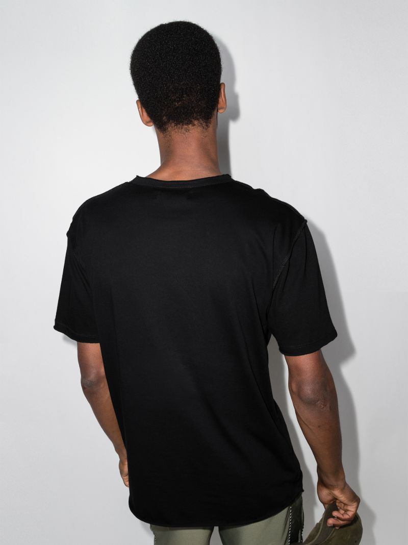 Black Franco Raw-edges T-shirt
