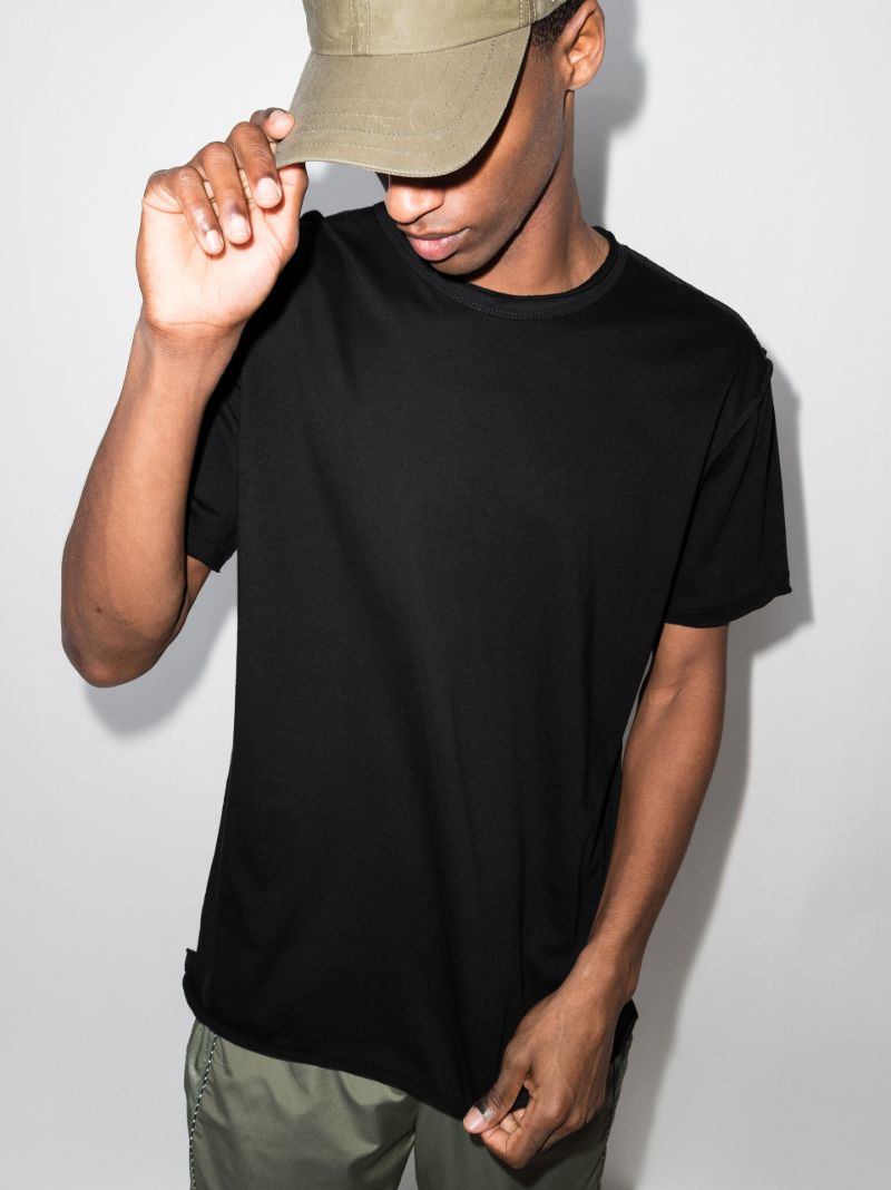 Black Franco Raw-edges T-shirt