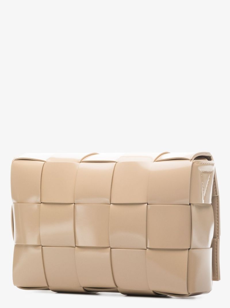 Beige Cassette Leather Shoulder Bag