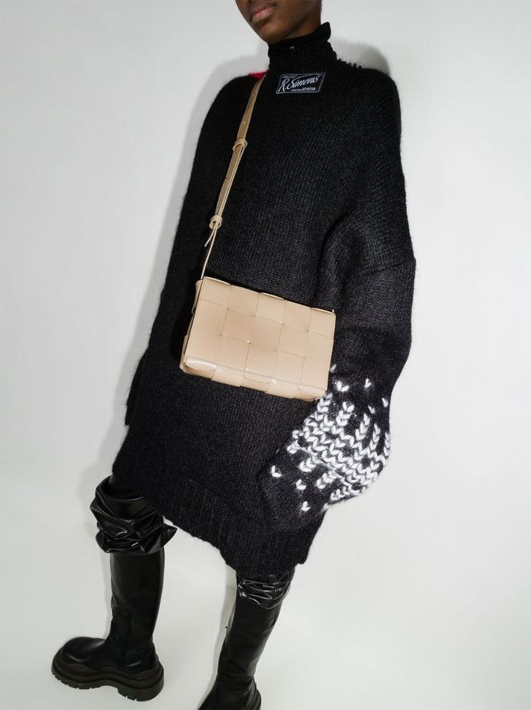 Beige Cassette Leather Shoulder Bag