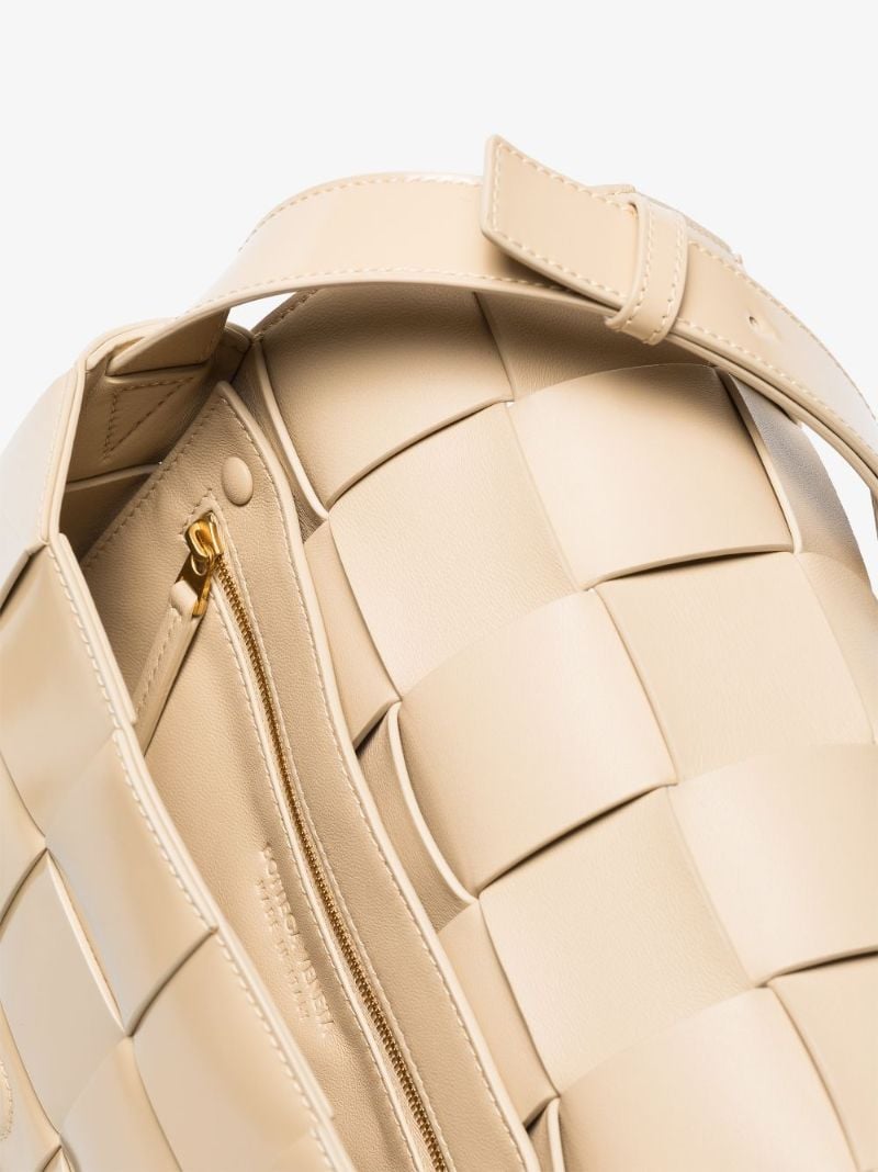 Beige Cassette Leather Shoulder Bag
