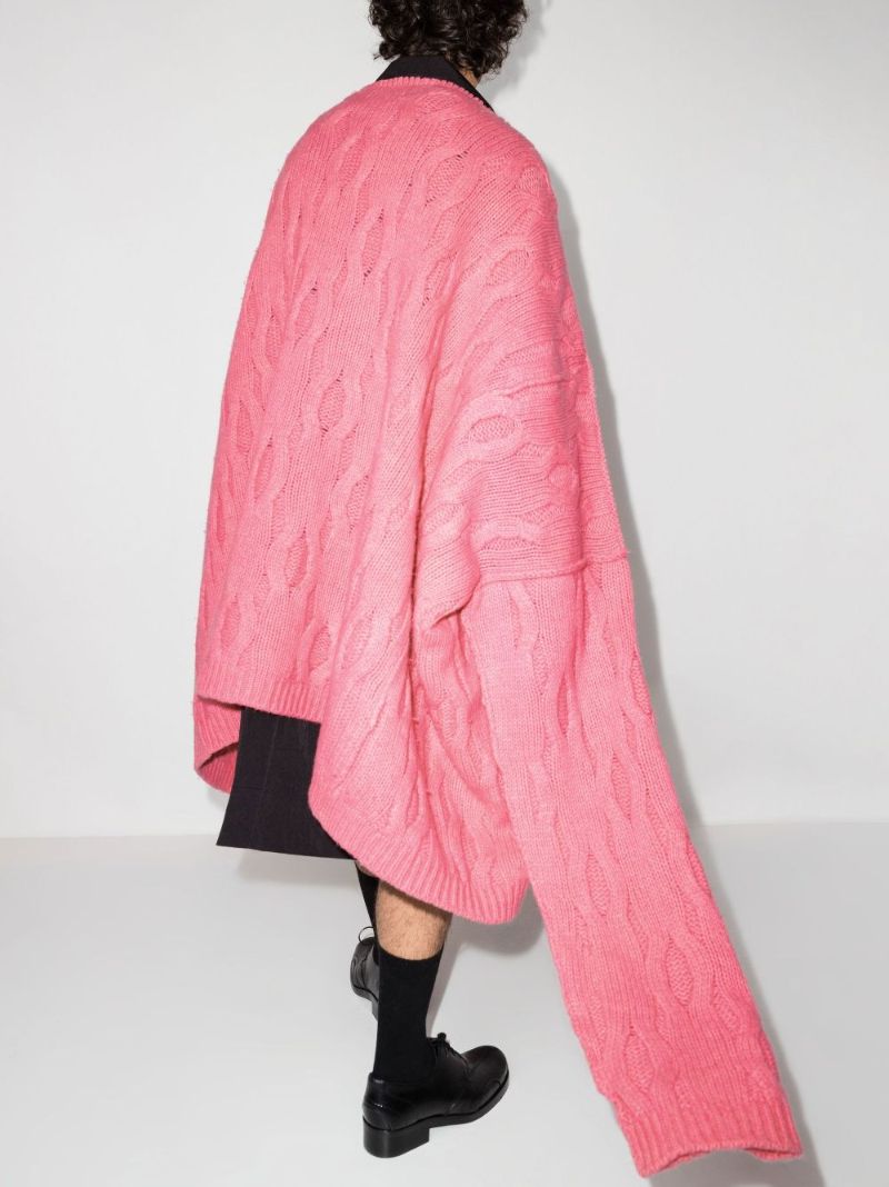Fantasy Oversized Cable Knit Wool Sweater