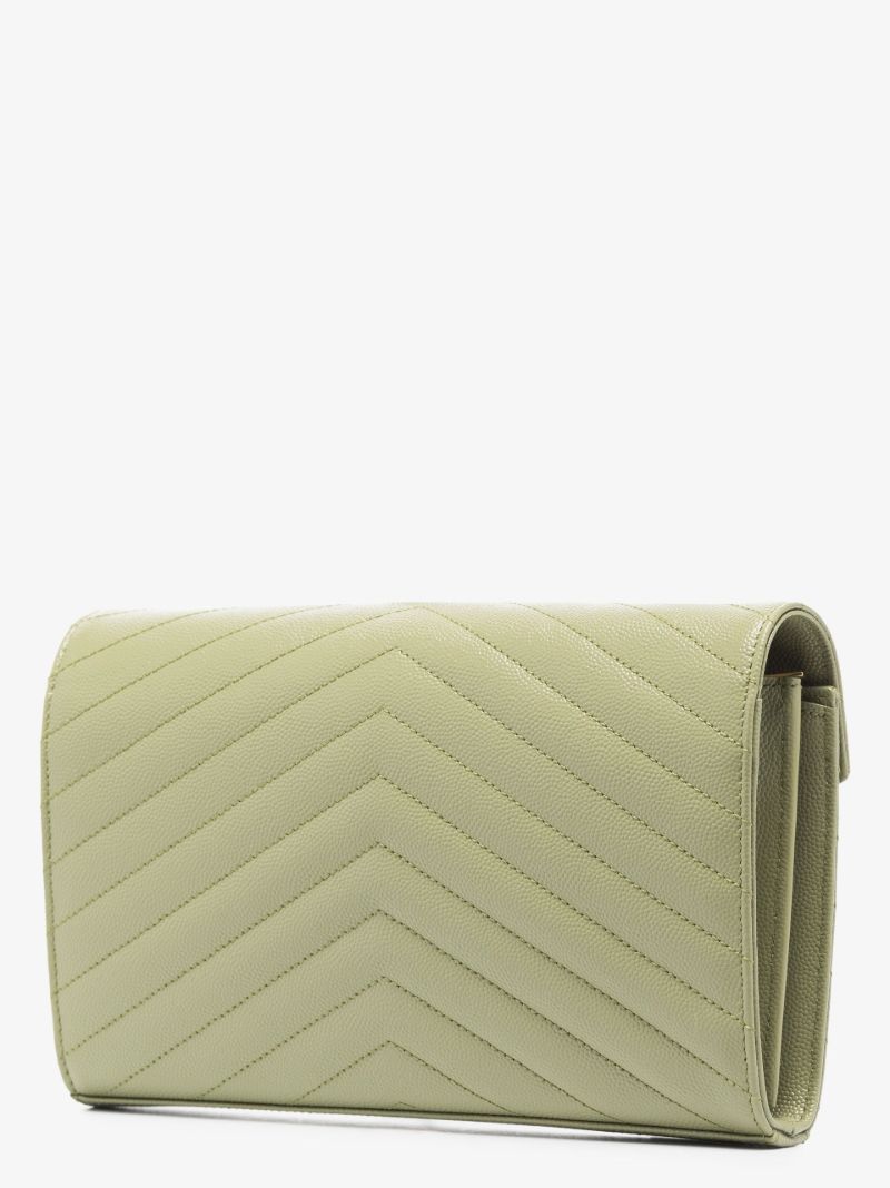Green Monogram Leather Chain Wallet