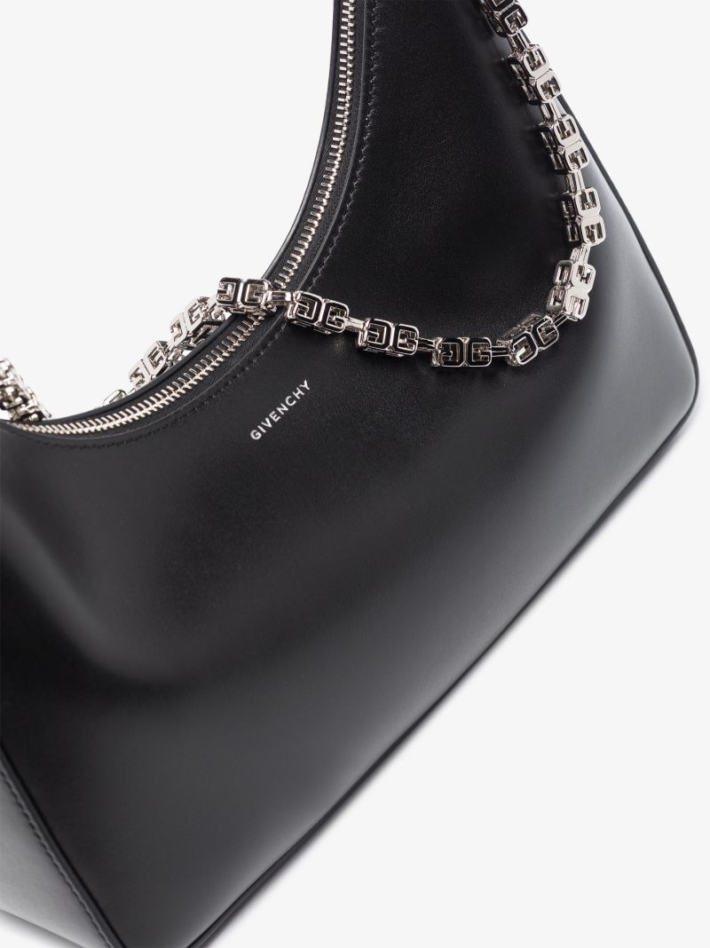 Black Moon Cut Small Leather Shoulder Bag