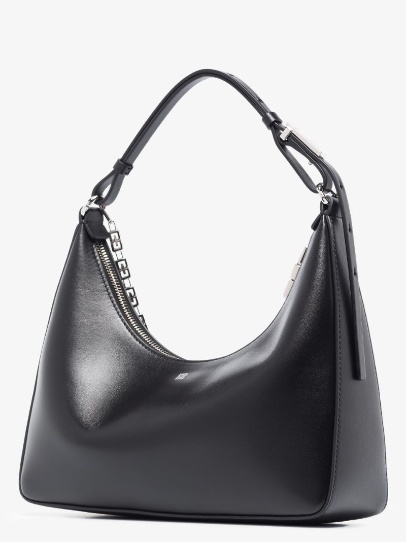 Black Moon Cut Small Leather Shoulder Bag