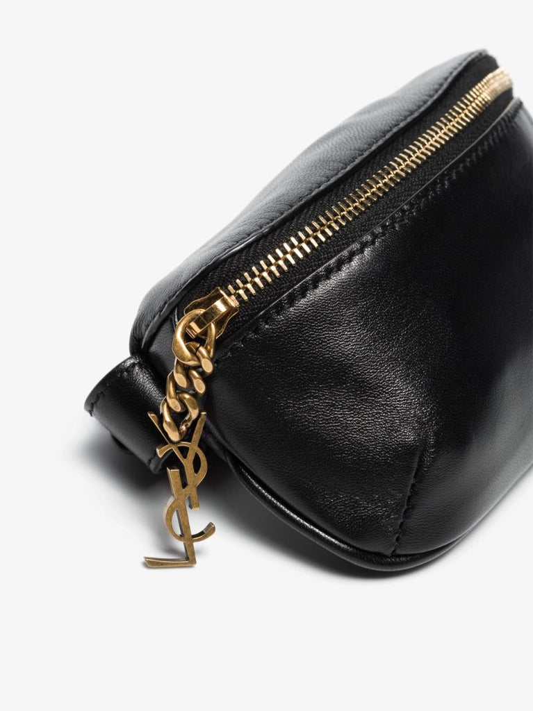 Black Monogram Leather Pouch