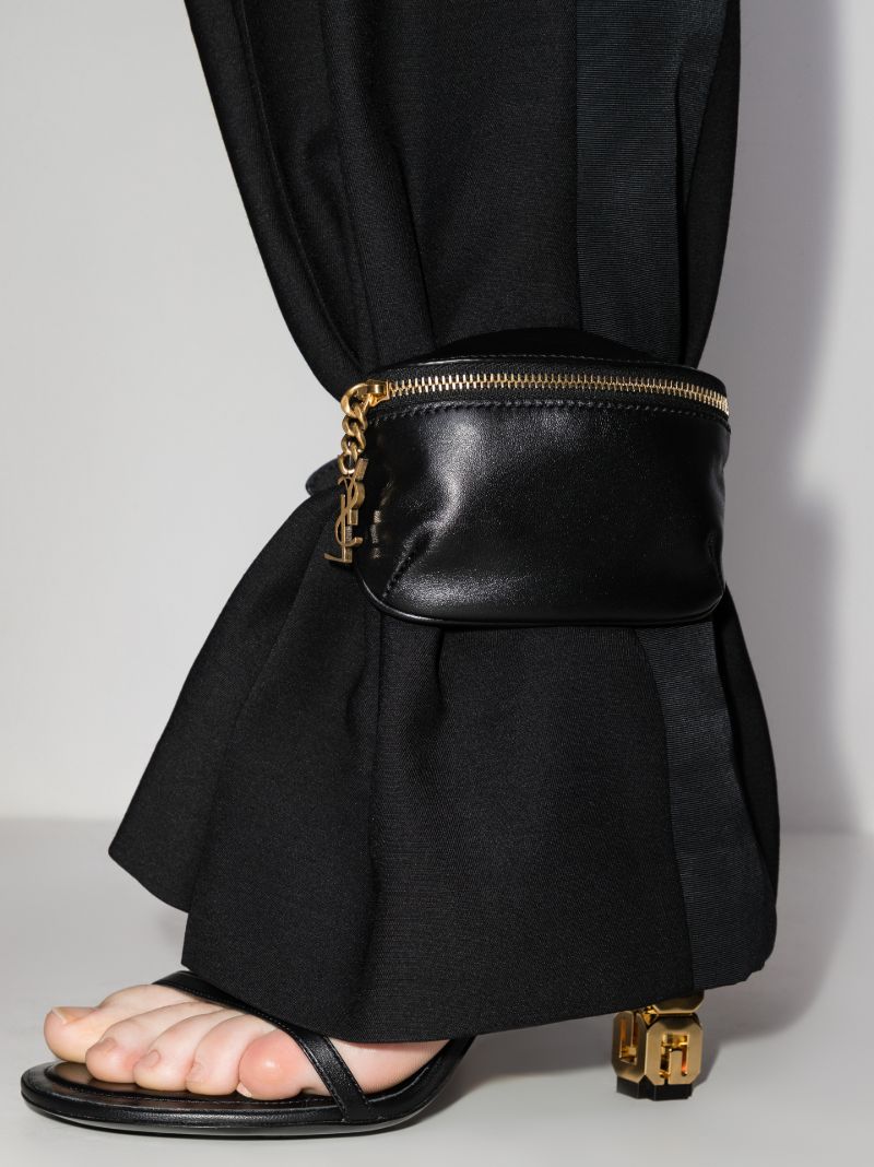 Black Monogram Leather Pouch