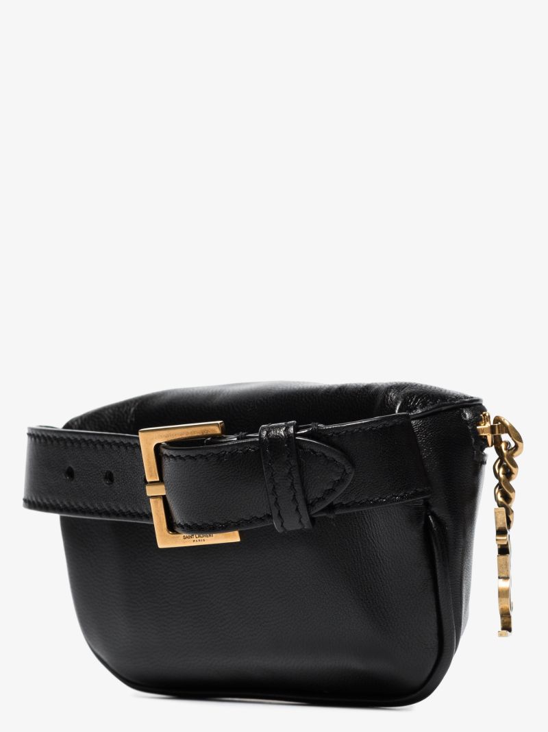 Black Monogram Leather Pouch
