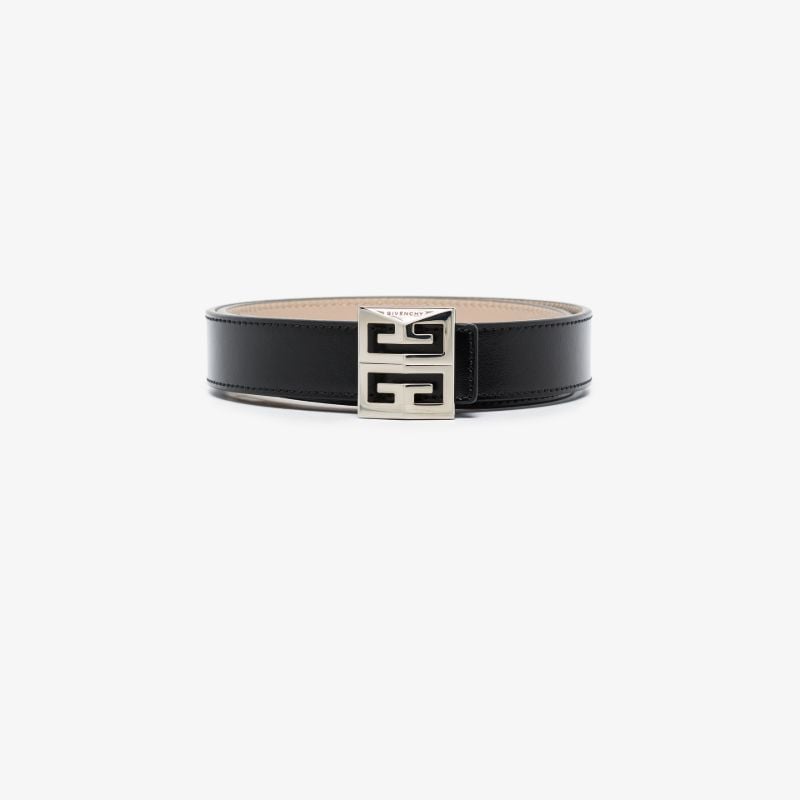 Black 4g Buckle Leather Belt